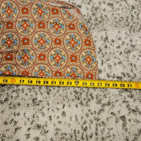 Free Shipping! Smocked Waist SZ S Slit Palazzo Leg Round Hem Printed Boho Pants - Picture 9 of 11